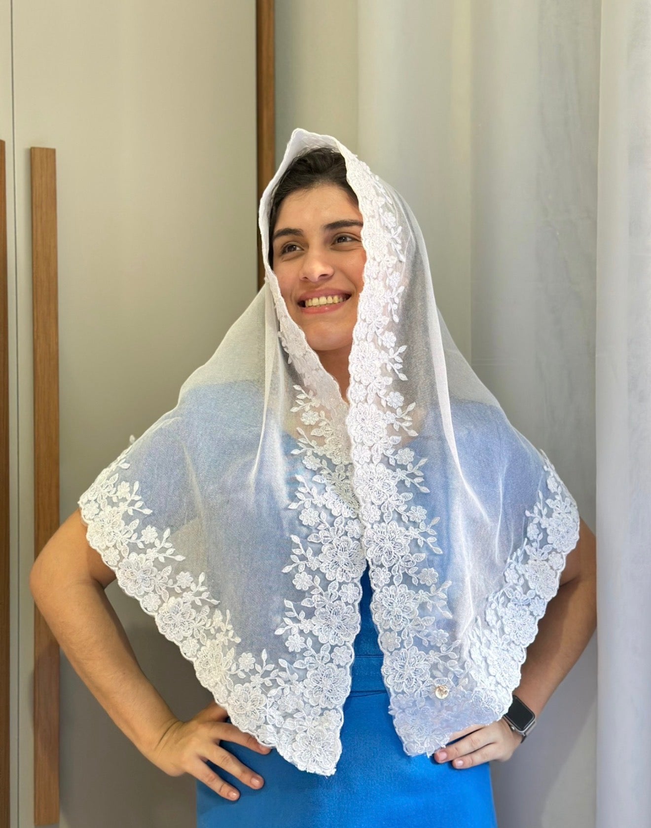 Véu CCB, em Guipir de sutachê largo - Herança