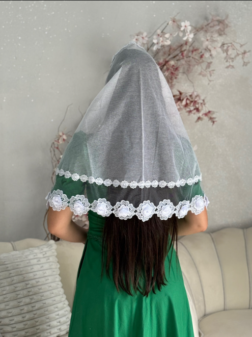 Véu Diandra em flores 3D