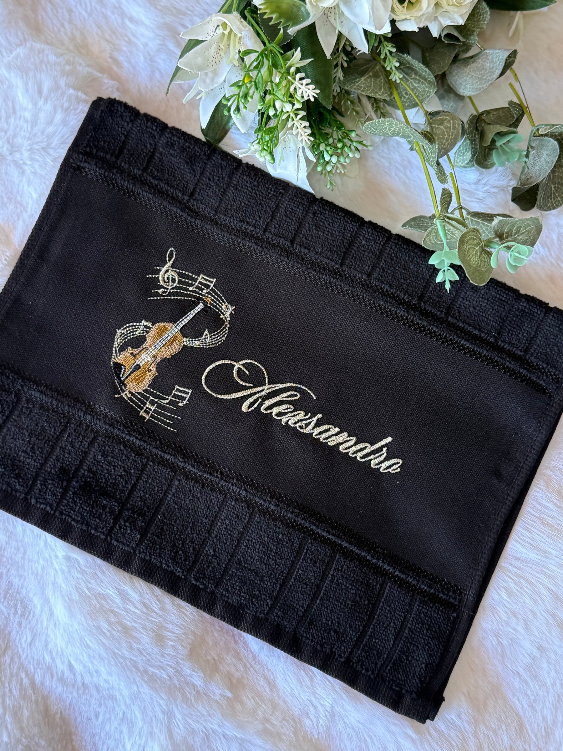 Toalhas Bordadas para Músicos CCB - Modelo Violinos
