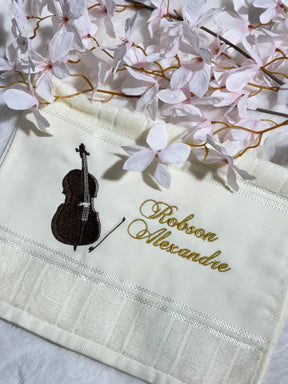 Toalhas Bordadas para Músicos CCB - Modelo Violoncelo