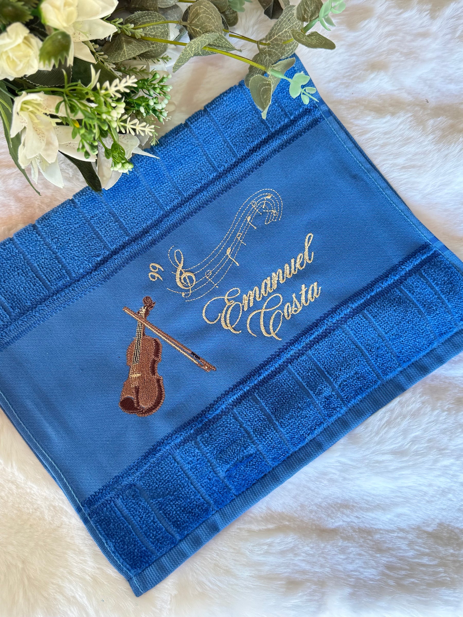 Toalhas Bordadas para Músicos CCB - Modelo Violinos