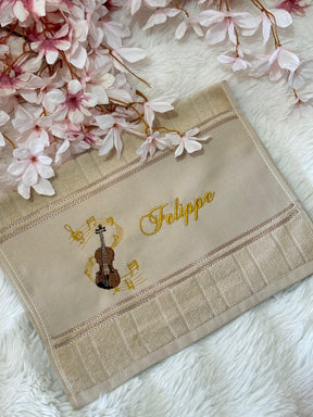 Toalhas Bordadas para Músicos CCB - Modelo Violinos