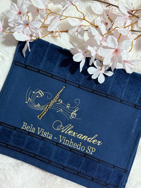 Toalhas Bordadas para Músicos CCB - Modelo Sax Reto