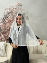 Véu CCB, Retangular com guipir delicado - Aura