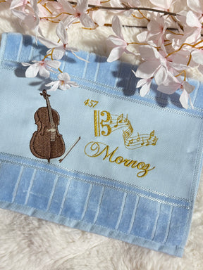 Toalhas Bordadas para Músicos CCB - Modelo Violoncelo