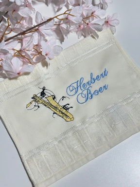 Toalhas Bordadas para Músicos CCB - Modelo Sax Barítono