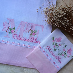 Fraldas Bebê Bordadas Feminino - Personalize (Escolha o seu bordado)