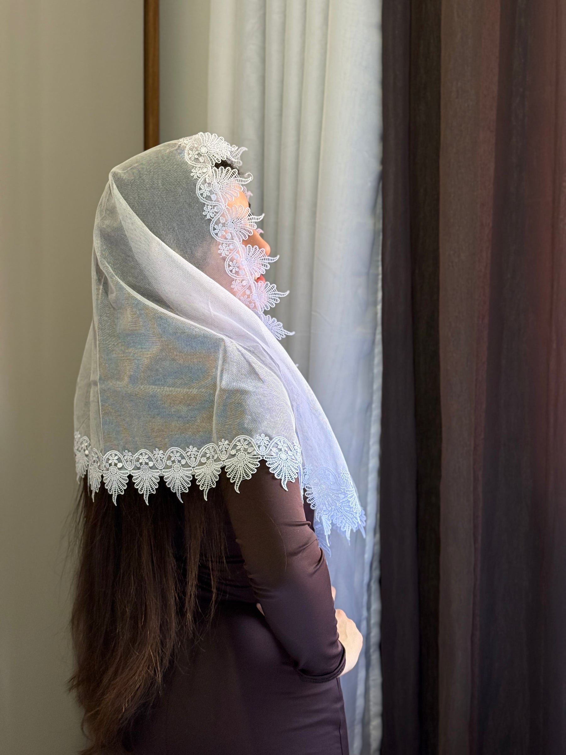 Véu CCB, Guipir médio de flores - Gerusa