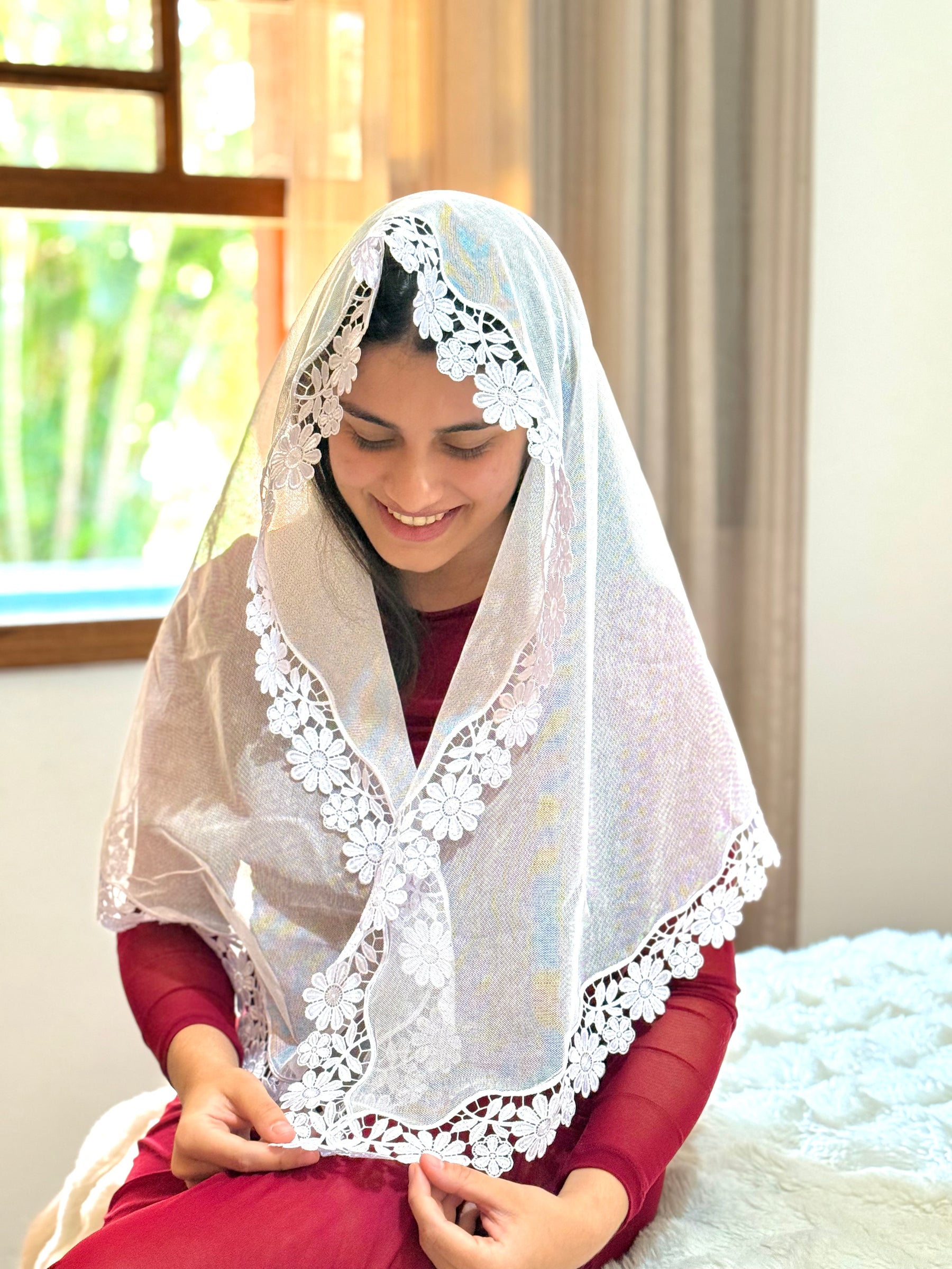 Véu CCB, Guipir de flores - Margarida