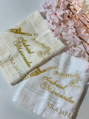 Toalhas Bordadas para Músicos CCB - Modelo Trombones