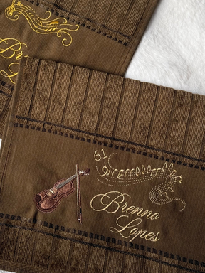 Toalhas Bordadas para Músicos CCB - Modelo Violinos