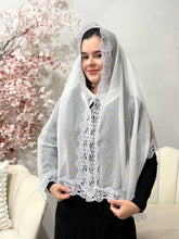 Véu CCB, Retangular com guipir de notas musicais - Nice