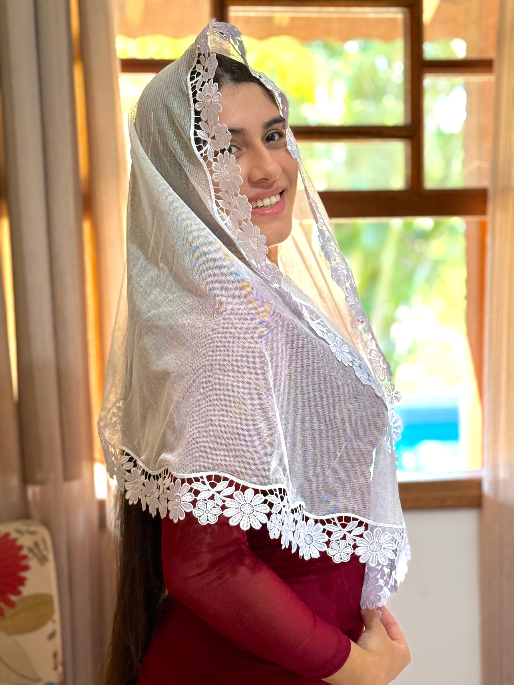 Véu CCB, Guipir de flores - Margarida