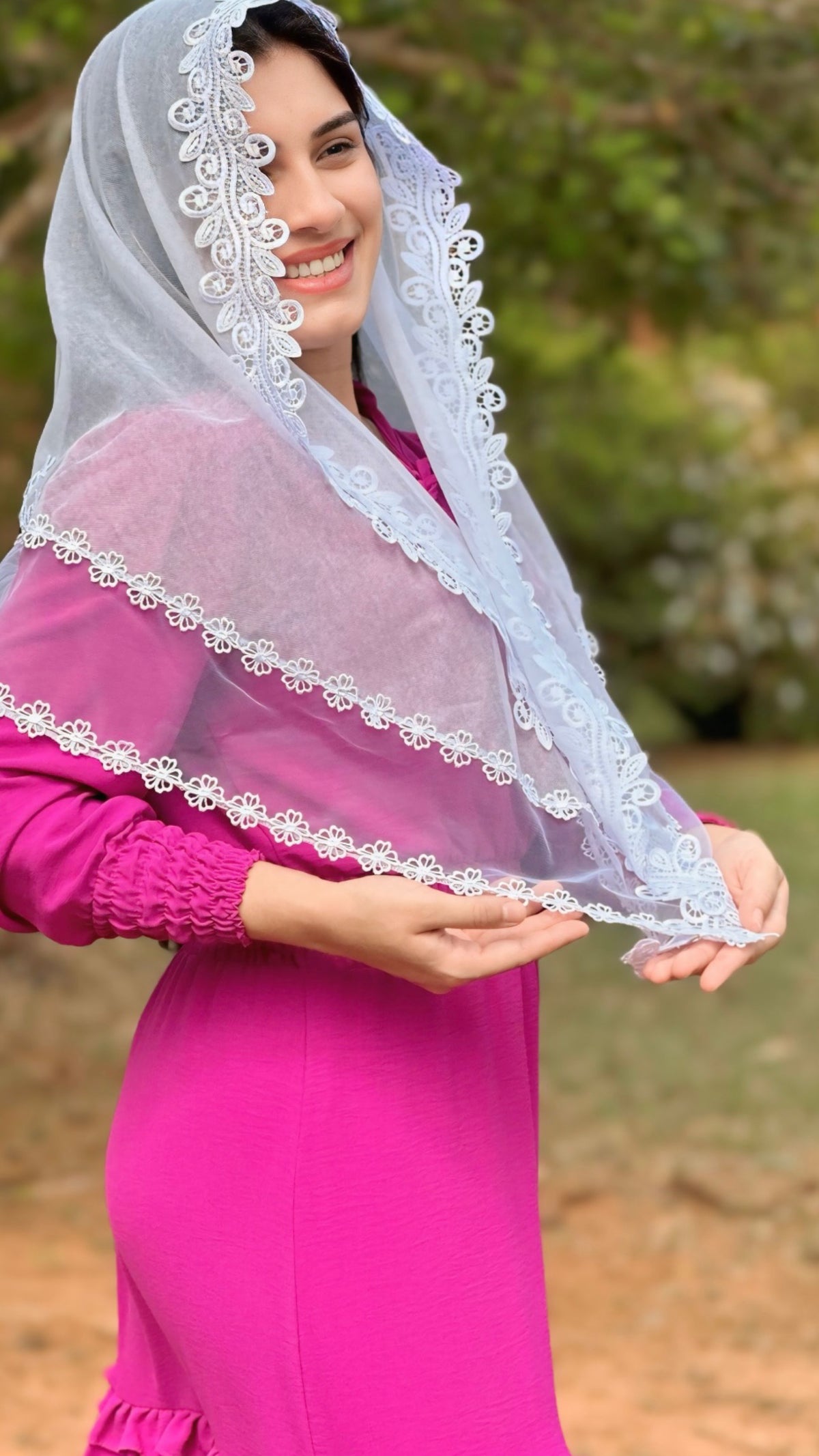 Véu CCB, com entremeio ilusion e guipir médio - Joseane